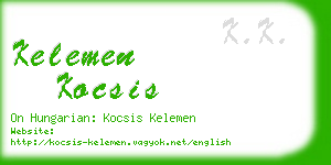 kelemen kocsis business card